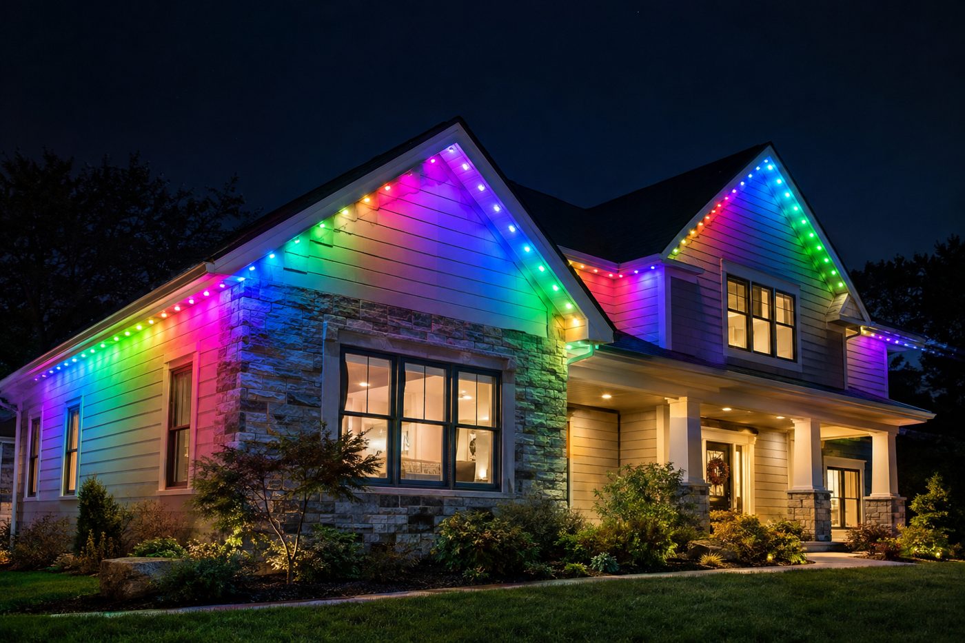 Multicolor roofline lighting
